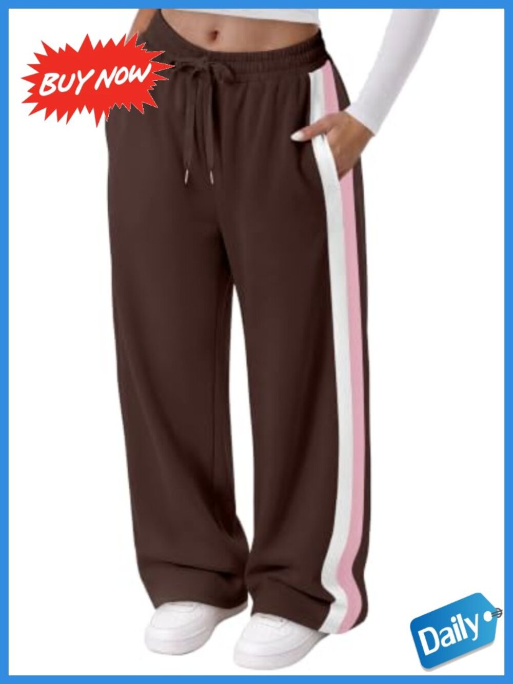 Wide Leg Sweatpants with Pockets Drawstring Lounge Pants